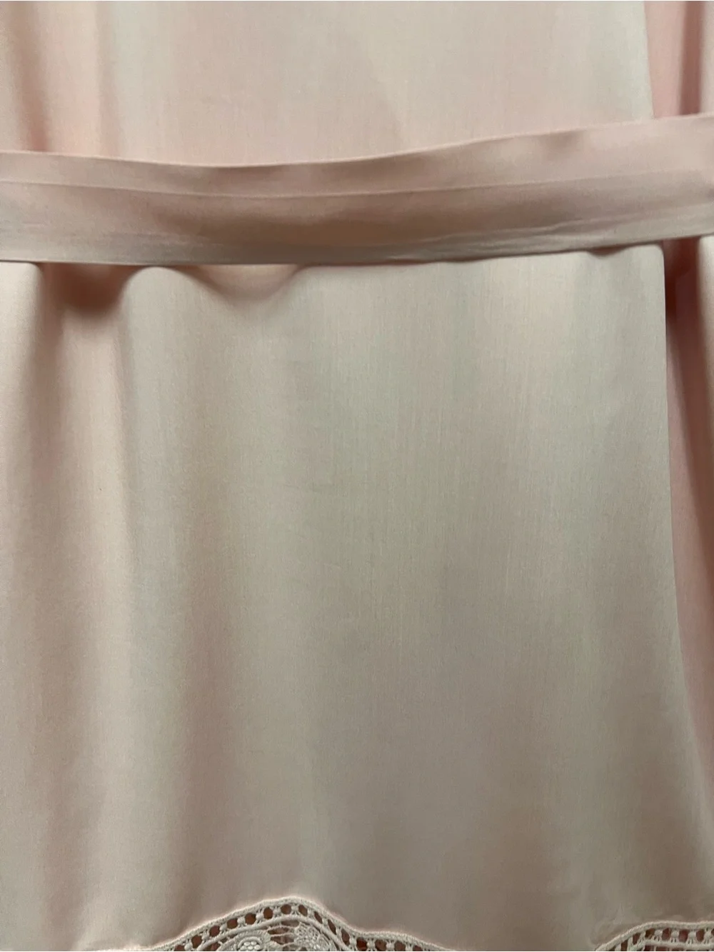 Unbranded Sheer Lace-Trim Robe - Blush Pink